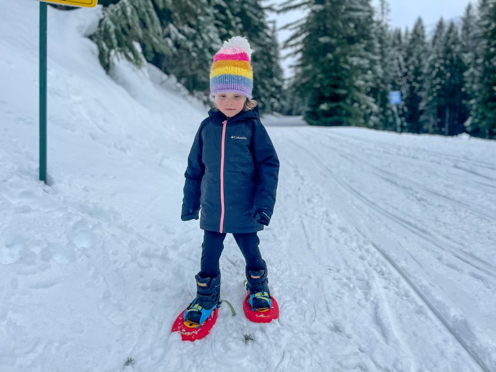 Checking out the paved snowshoe paths